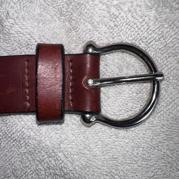 Women’s Size 28 Banana Republic All Leather Silver Buckle Brown Belt USA 741217 - Picture 2 of 9